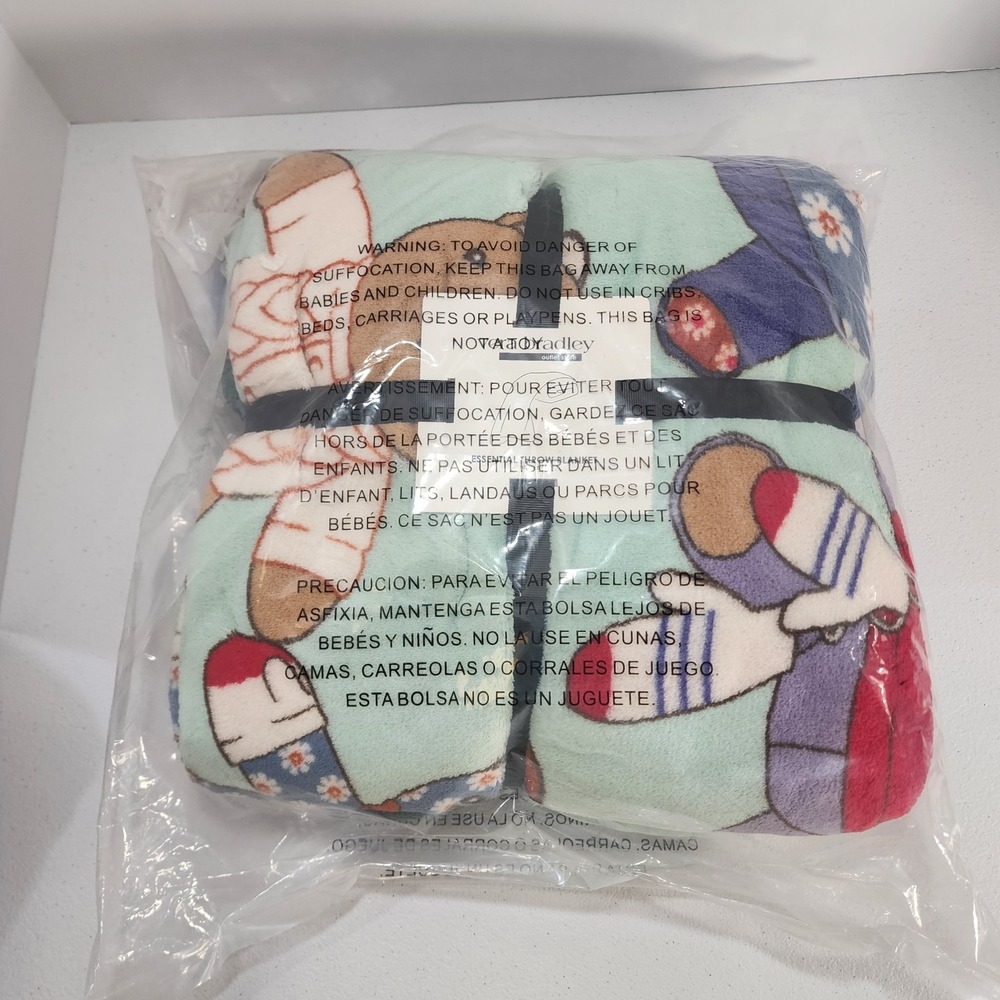 Vera Bradley Essential Throw Blanket Toasty Teddies Fleece 80" x 50" Bears NWT
